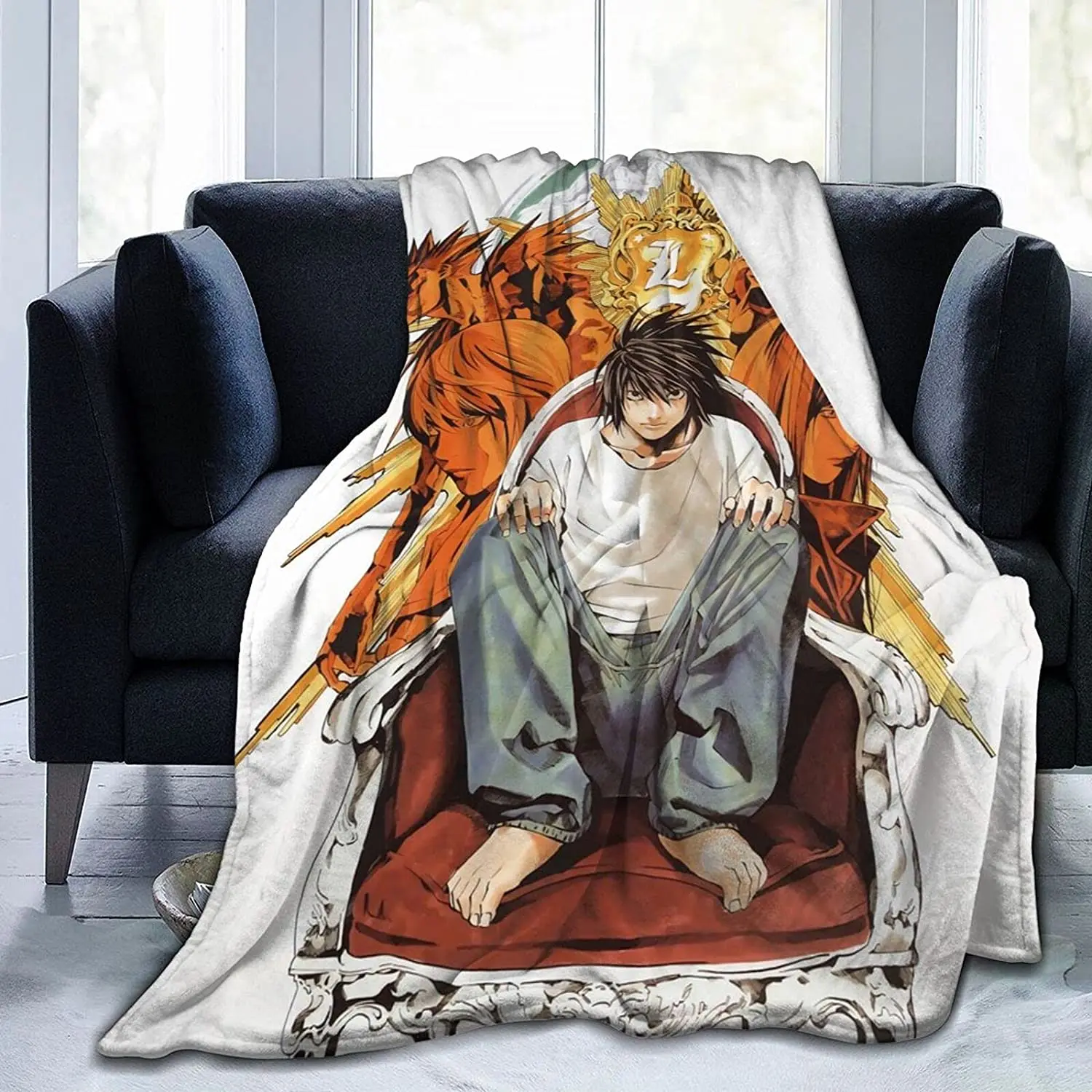 

Light Yagami Fluffy Soft and Comfortable Blanket, Anime Warm Embrace of Sympathy