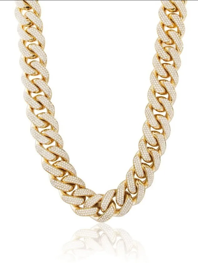 Лидер продаж в стиле Майами серебряная кубинская цепочка хип-хоп 925 муассанит