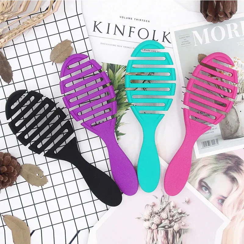 

1 PCS Wet Brush Pro Flex Dry Curved Comb Massage Comb Fluffy Shape Ribs Curling Comb Can Be Used On Wet Hair Care Tool 3 Colors