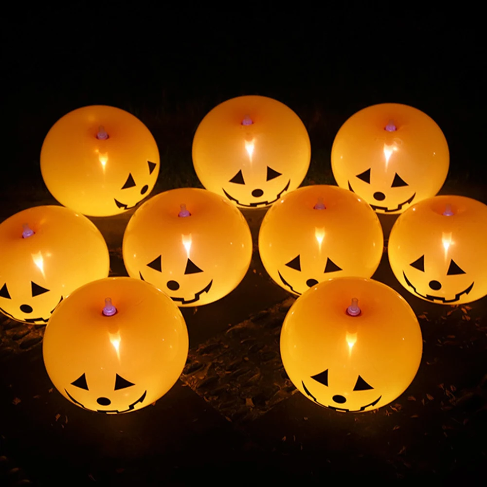 

Halloween Party Balloon Lights Lightweight Glowing Pumpkin Light Festival Glowing for Haunted House Scary Horror Props Supplies