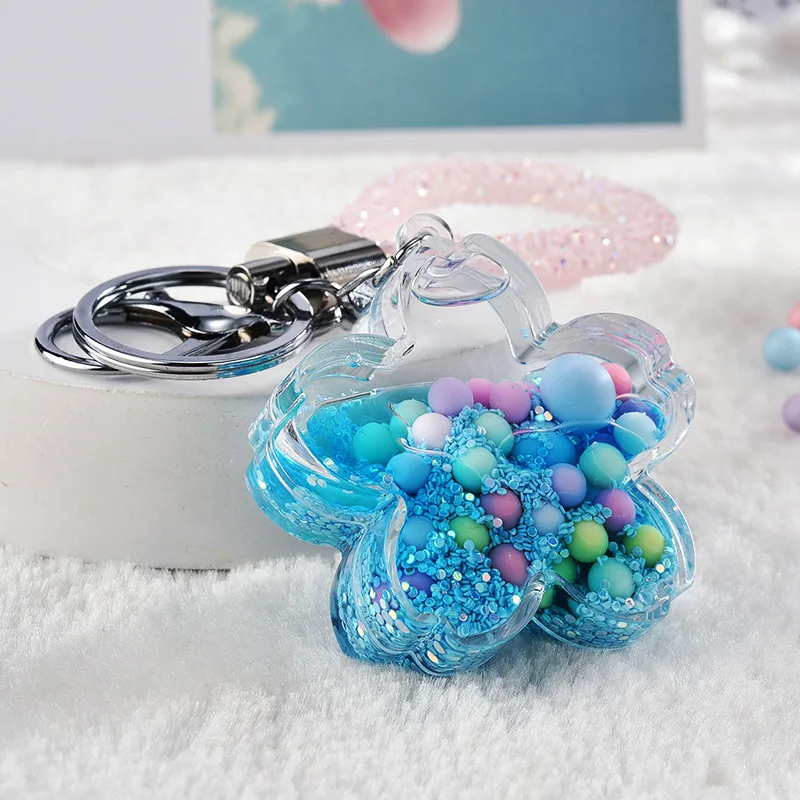

Creative Acrylic Drift Bottle Keychain For Women Fashion Car Key Chain Liquid Quicksand Kawaii Keychain Couple Bag Charm Keyring