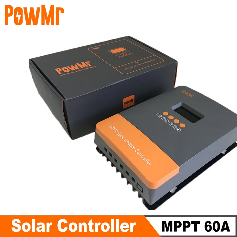 PowMr MPPT 60A контроллер солнечного зарядного устройства 12 В 24 в 36 в 48 в регулятор Blacklight Max PV вход 160VDC Поддержка 0 слоев экрана M60-PRO