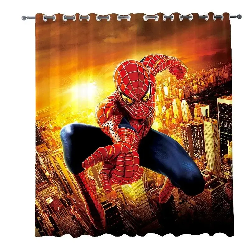

Disney Spiderman Hero Expedition Blackout Curtain Spiderman Curtains for Bedroom Shading Curtain for Sitting Room Home Decor