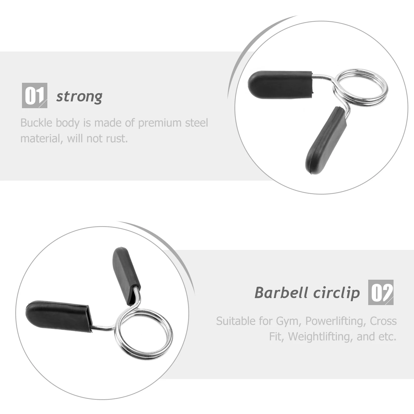

Spring Barbell Clips Collar Collars Bar Clip Clamps Weight Clamp Dumbbell Weightlifting Lock Strength Training Standard Lifting