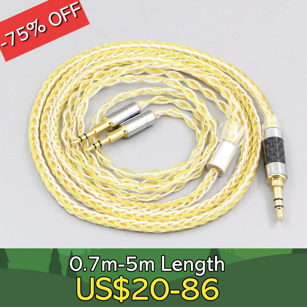 

8 Core OCC Silver Gold Plated Earphone Cable For Sennheiser HD477 HD497 HD212 PRO EH250 EH350 Headphone 2.5mm pin LN007319