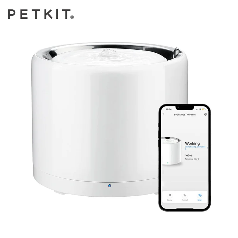 Фото PETKIT EVERSWEET Wireless SUS304 Умный диспенсер для воды для домашних животных с мониторингом через приложение Объемная вода и состояние фильтра Фонтан для воды Cat №1