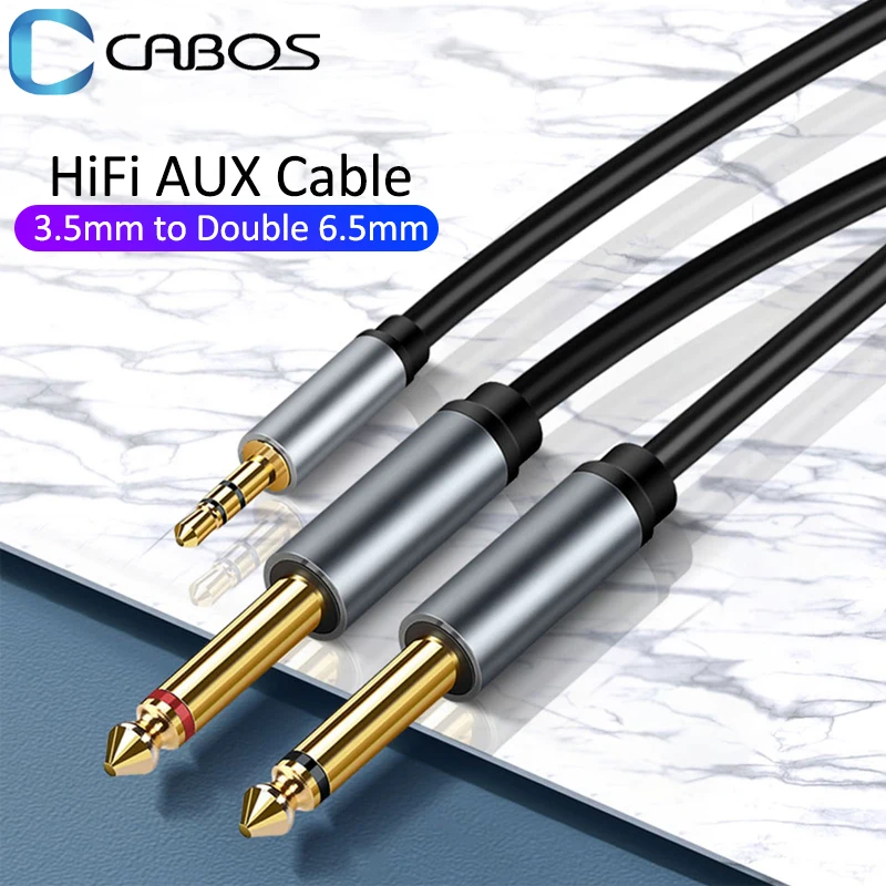 

Jack 3.5mm to Dual 6.5mm Adapter Cable For iPod iPhone Speaker Multimedia 3.5mm 1/8" TRS to Dual 6.35mm 1/4" Aux TRS Audio Cable
