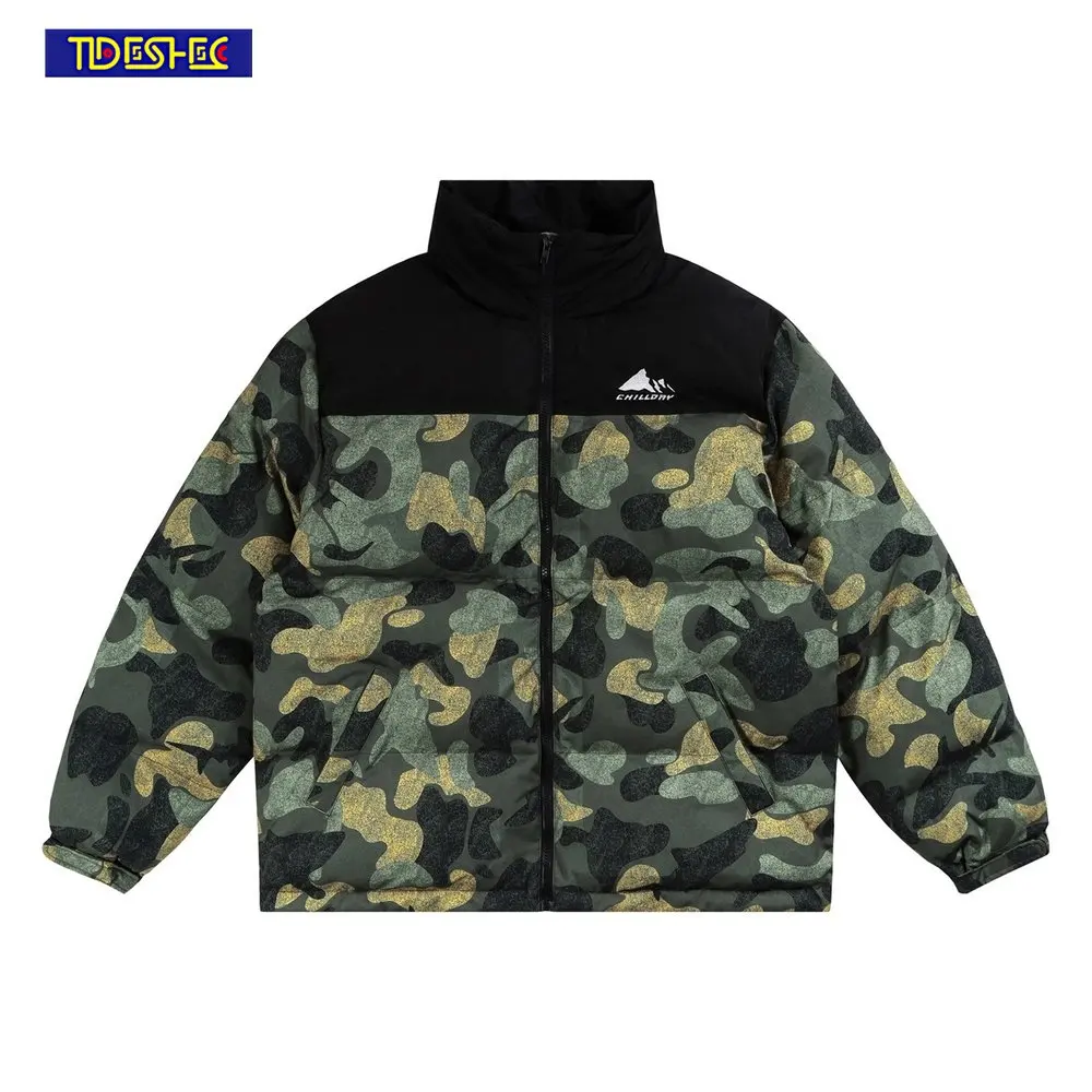 

Куртка-пуховик Мужская зимняя камуфляжная, в стиле хип-хоп