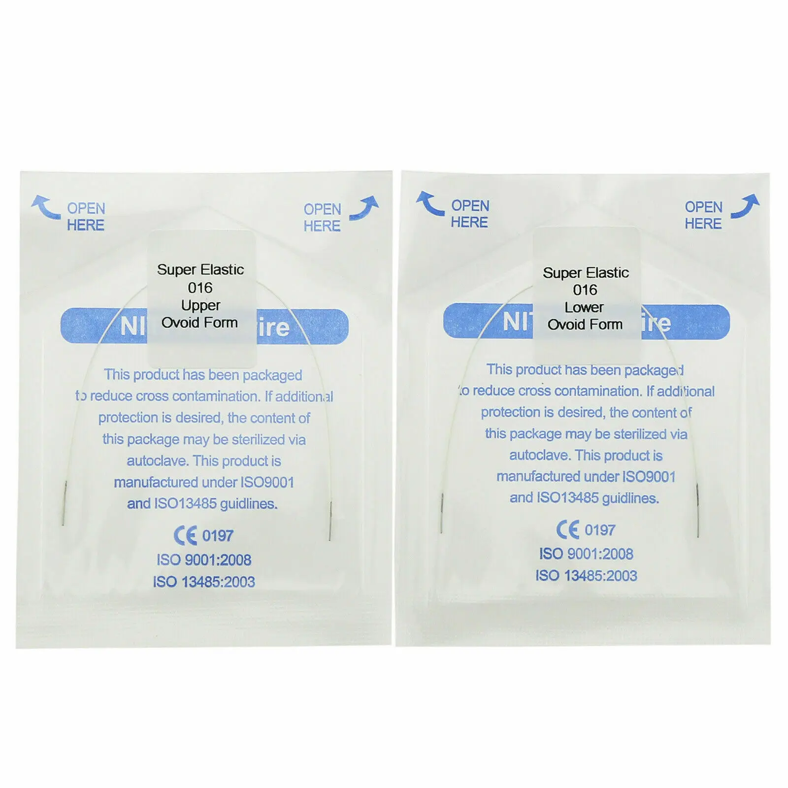 

10~100pack 016 Dental Orthodontic Niti White Color Arch Wire Ceramic Brackets Archwires UL