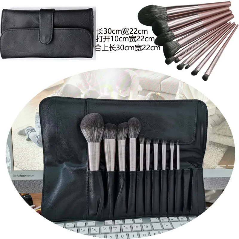 

10 Pcs Makeup Brushes Set for Eyeshadow, Foundation, Blush and ConcealerTravel Brush Set Travel pouch professional brushes