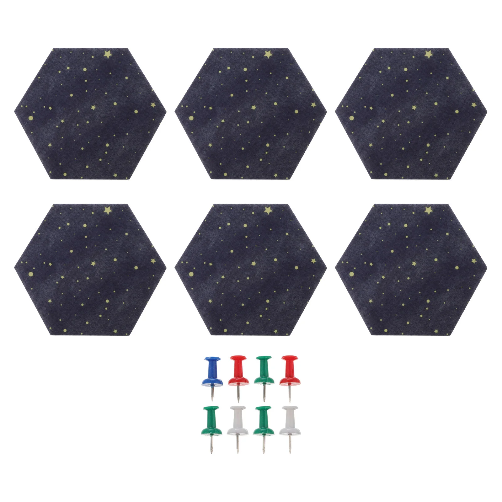 

6 шт. войлочная Шестигранная доска для плитки, пробковая доска для декора стен, доска для объявлений с 8 контактами