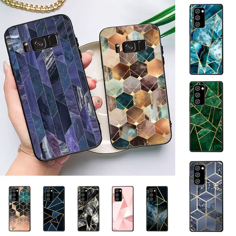 

Geometric Marble Phone Case for Samsung J 2 3 4 5 6 7 8 prime plus 2018 2017 2016 core