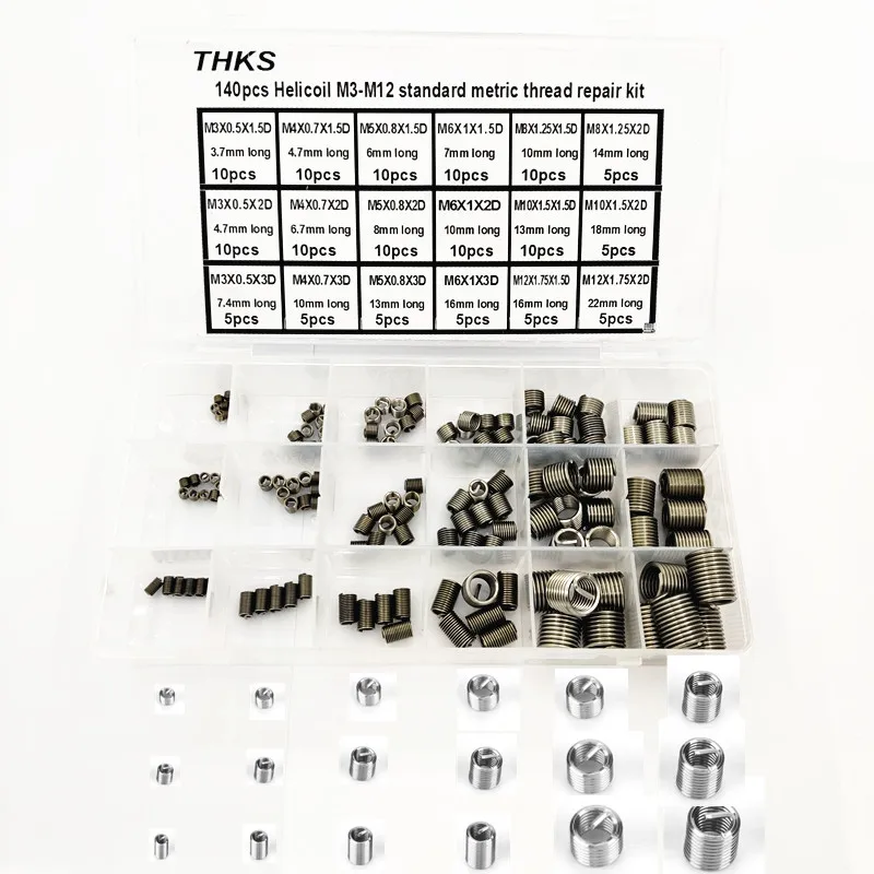 

M3-M12 Thread Repair Kit Standard Drill Bits Tapping To Install High Strength Rethread Silver Stripped With Box