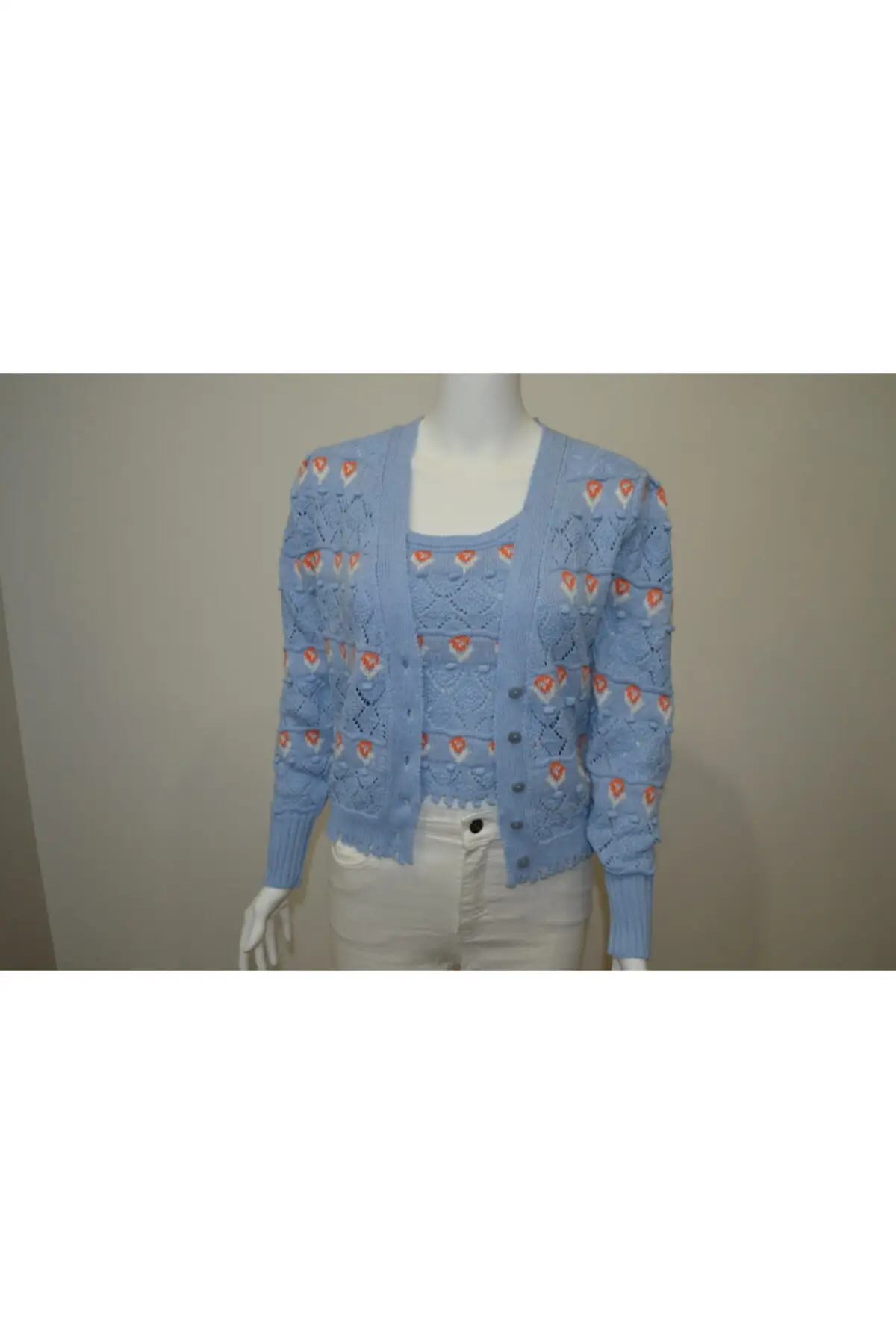 

Women's Cardigan Floral Patterned sportswear athletic Set Casual Knitted Quality Fashion Cardigan Sweaters Loose Sweater Jumper