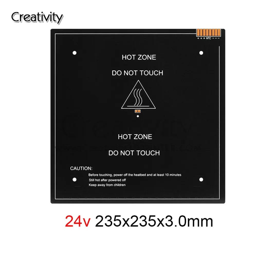 

3D Printer Parts black MK3 hotbed latest Aluminum heated bed for Hot-bed Support 24V 220W 235*235*3.0mm