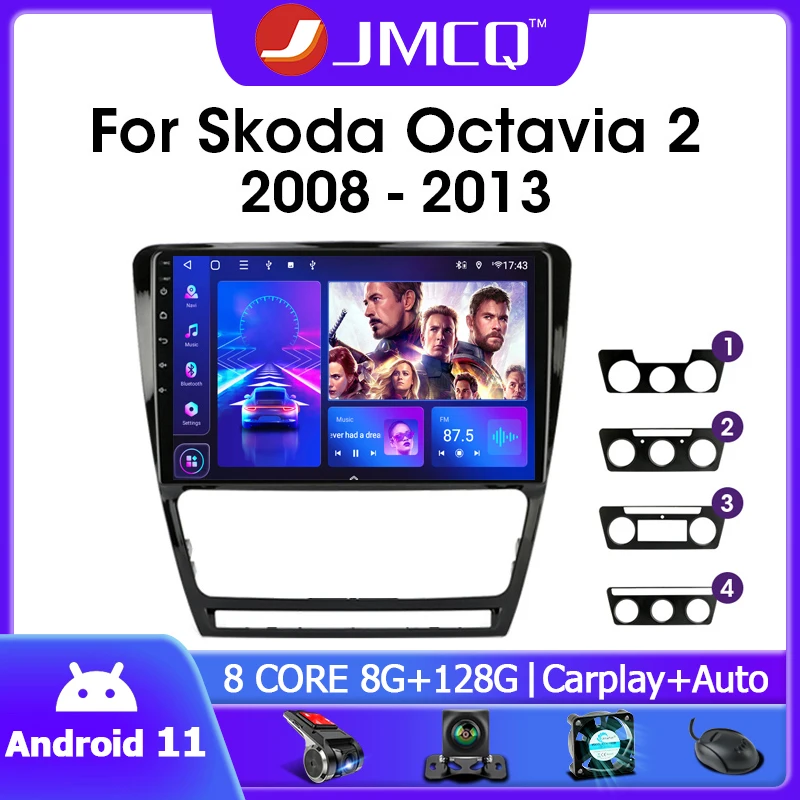 $88.99 JMCQ Andriod 11 Car Radio Multimedia Video Player For 2008-2013 Volkswagen SKODA Octavia 2 player 2Din 4G Navigaion GPS RDS DSP