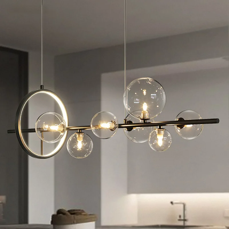 Vintage LED Pendant Lamp Industrial Modern For Living Room Dining Table Kitchen Black Chandelier Restaurant Coffee Shop Lighting