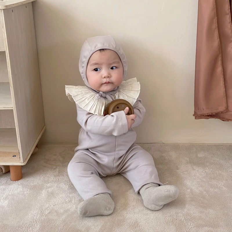 

3Pcs/Set Newborn Baby Girl Clothes Infant Outfits Clothing Autumn Spring Baby Girl Romper + Overall Pants Girl Clothing Sets