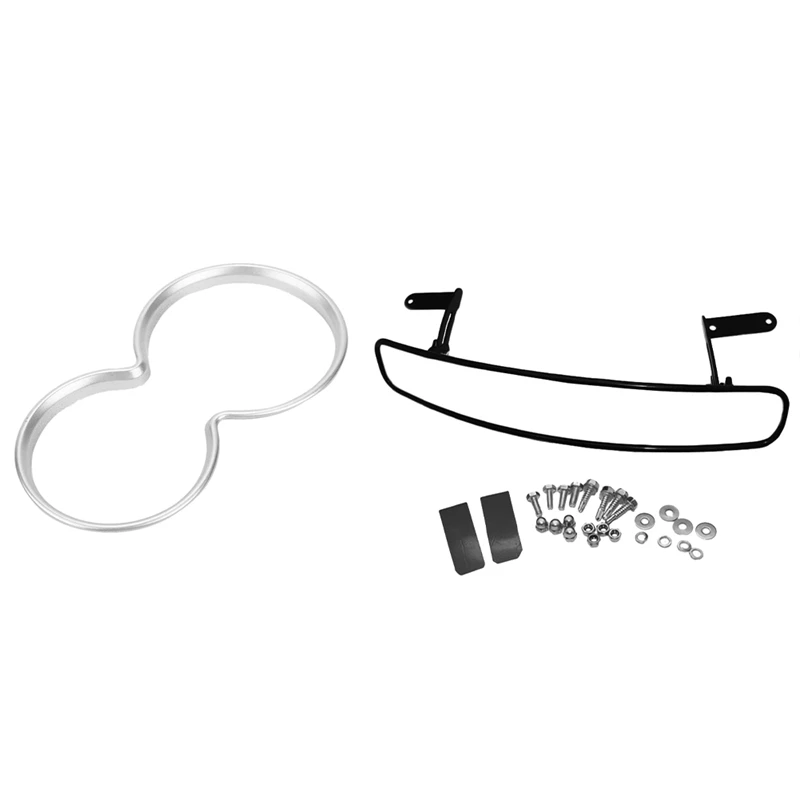 

Newcar Silver Chrome ABS Interior Water Cup Holder Frame Cover Trim For Renault With Wide Rear View Convex Golf Cart Mirror