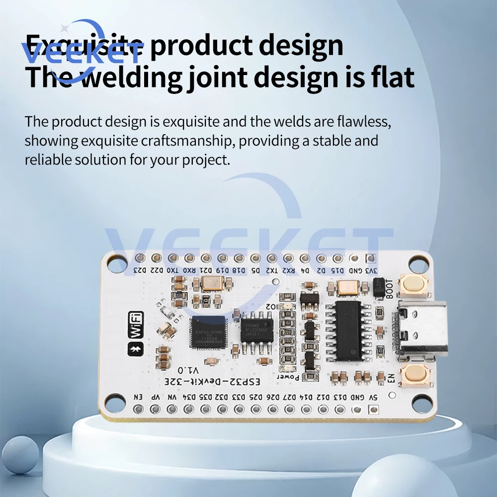 ESP32-DevKit-32E Основная плата Wi-Fi Bt Двухъядерный модуль макетной платы со встроенным