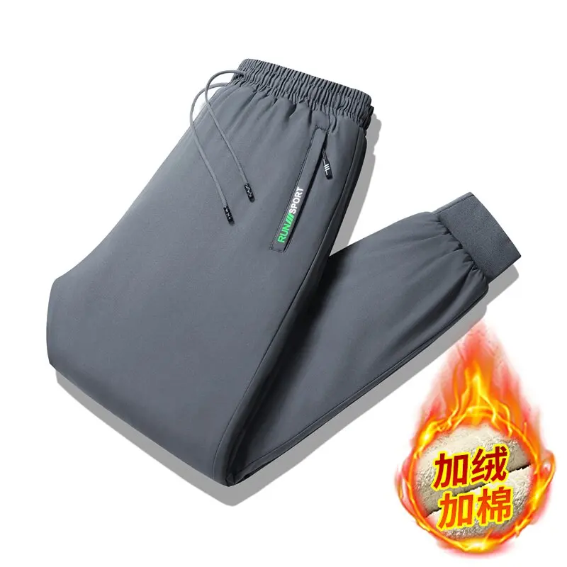 Новинка сезона осень-зима 2024 модные спортивные толстые теплые брюки из флиса