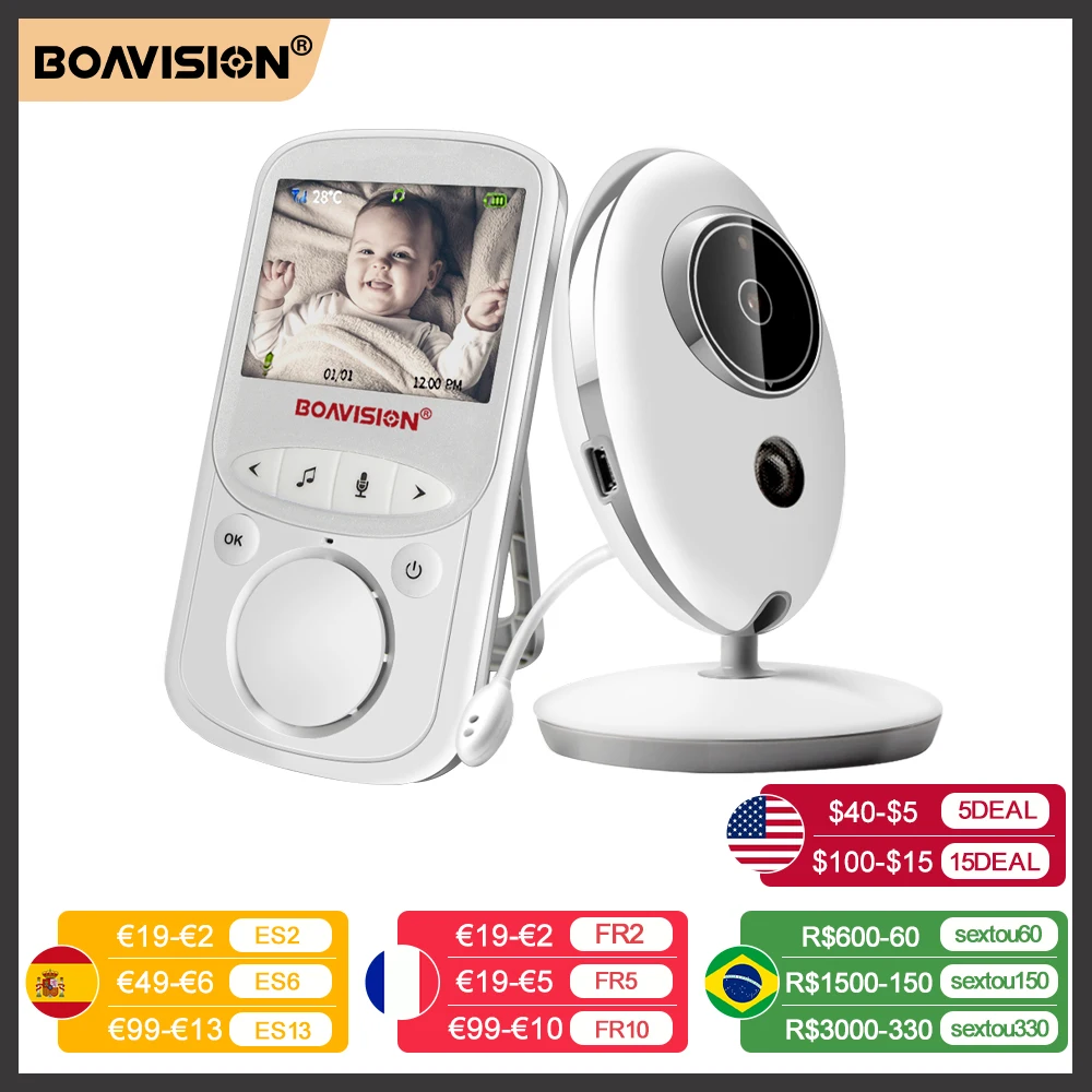 Wireless LCD Audio Video Baby Monitor VB605 Radio Nanny Music Intercom IR 24h Portable Baby Camera Baby Walkie Talkie Babysitter