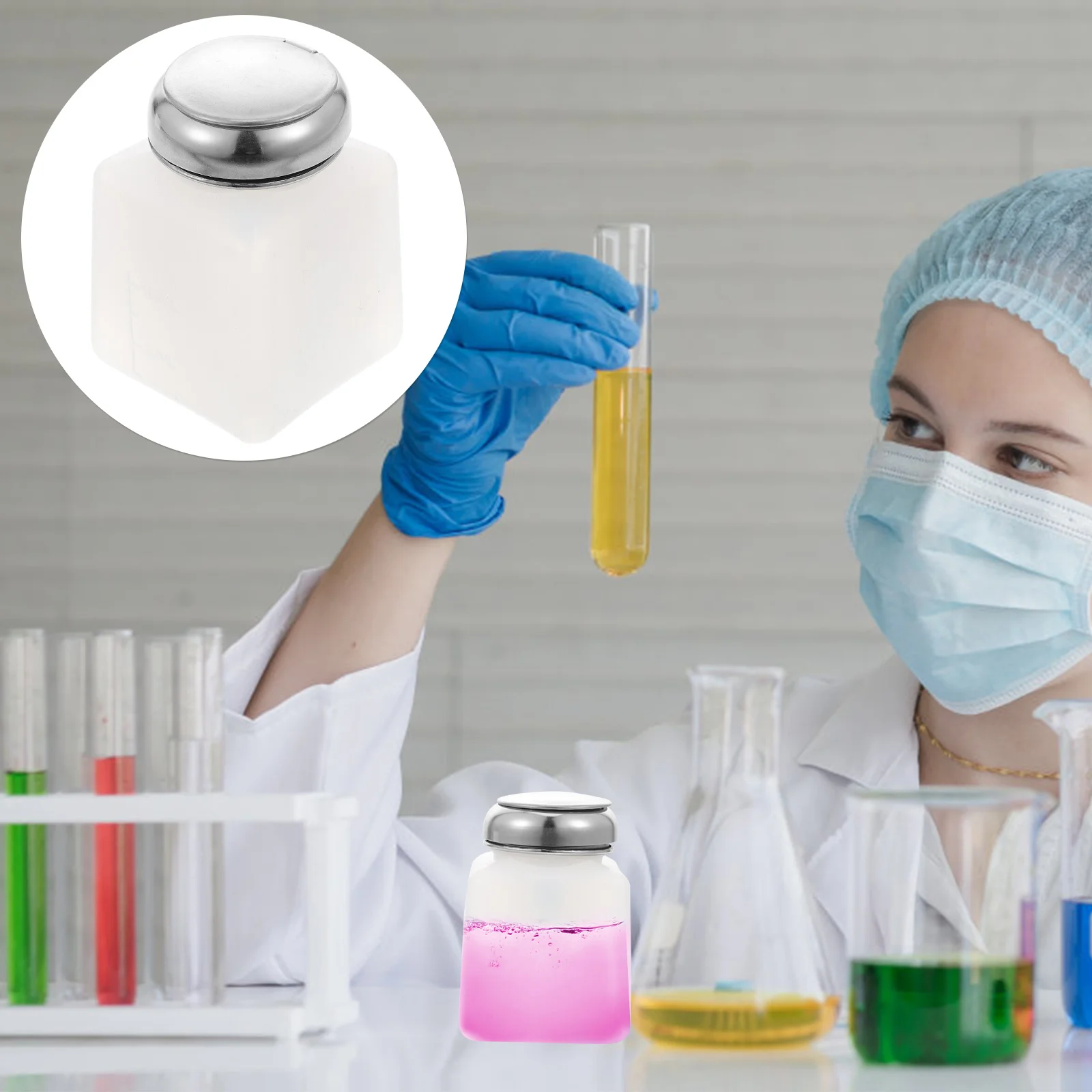 

Dispenser Bottle Pump Push Down Nail Polish Remover Liquid Bottles Press Empty Monomer Makeup Liquids 100Ml Lids Jar Little