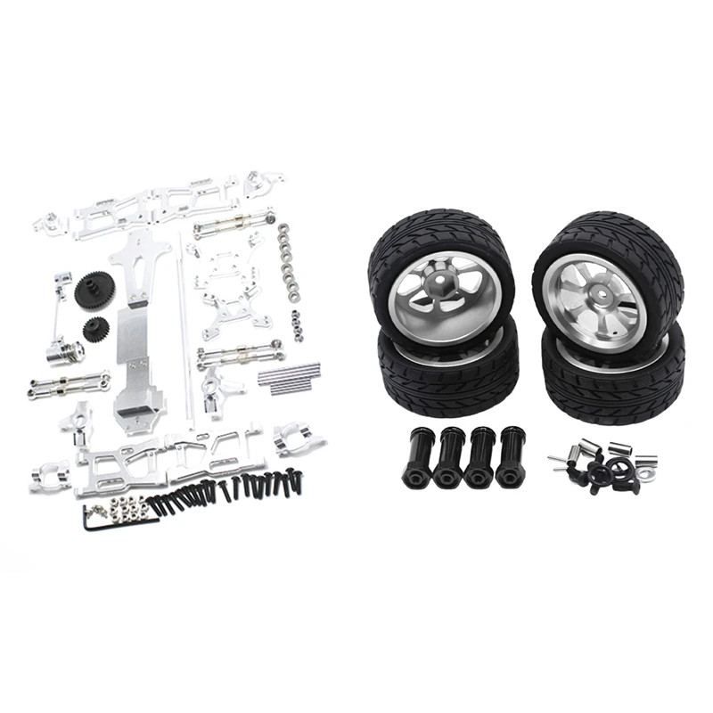 

1 Set RC Car C Seat Steering Cup Swing Arm Central Drive Shaft & 1 Set 65Mm Alloy Wheel Tire Tyre