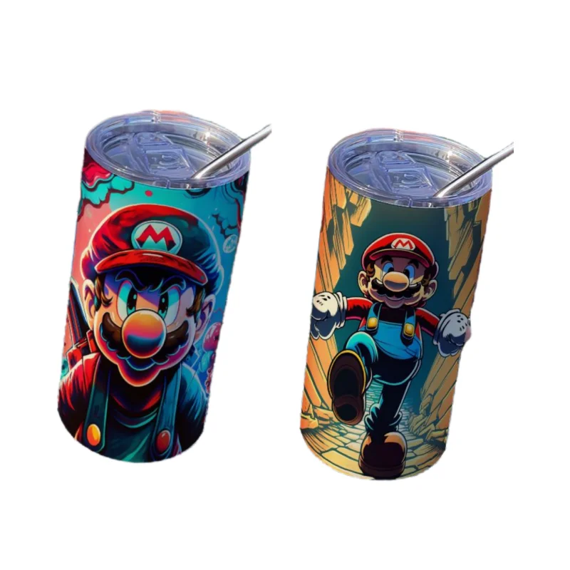 

Super Mario Bros. Cartoon Cute Creative Anime Peripheral Students High-value with Straw Portable Insulation Cup Holiday Gift