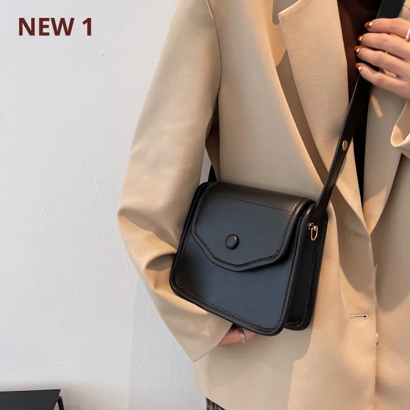 

New Solid Color Thick Chain Small PU Leather Crossbody Bags for Women Hit Summer Shoulder Cross Body Bag Ladies Handbags