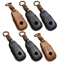 genuine leather car remote key case cover for mercedes benz c e glc gle class a200 c260l c300l e300l e350 accessories