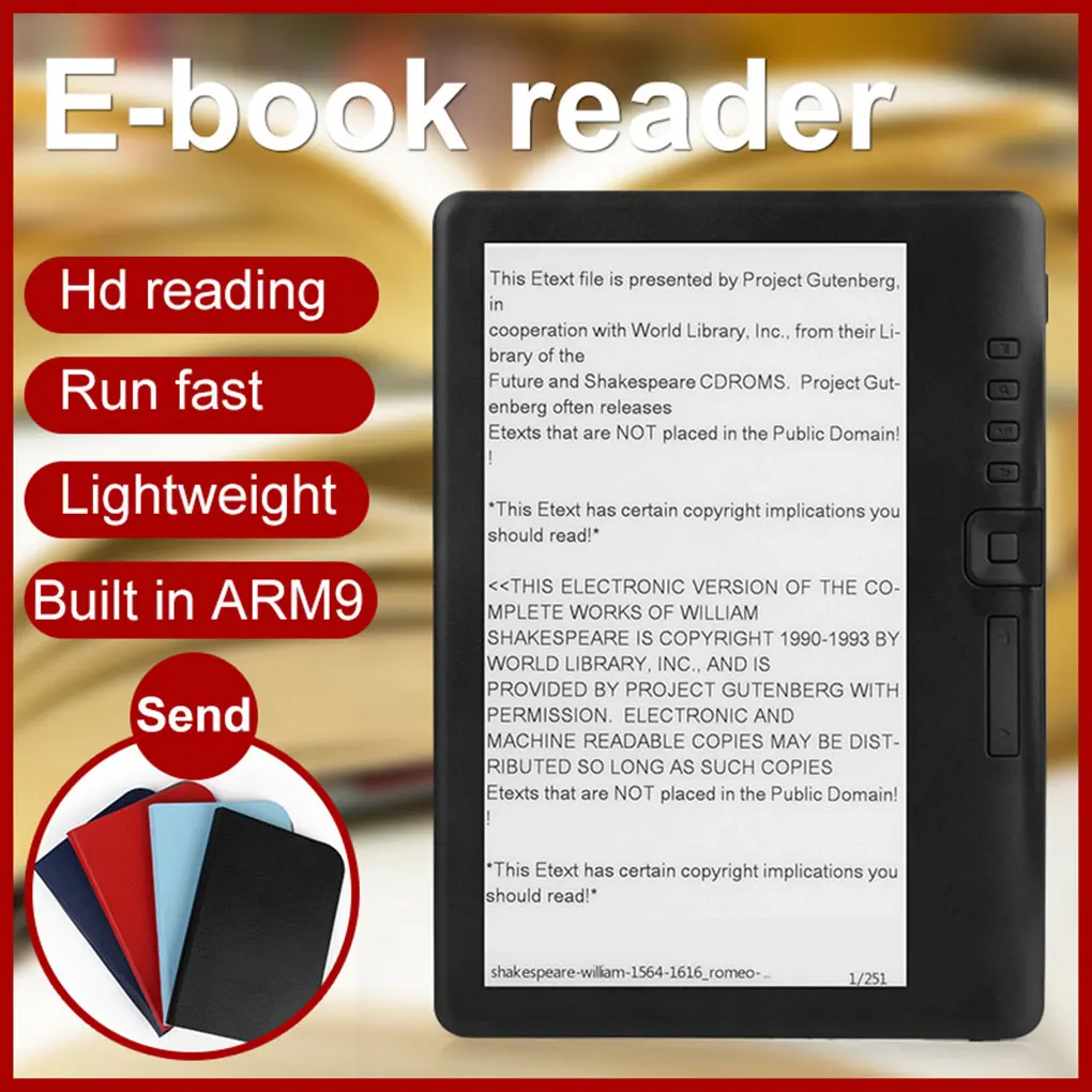 

Устройство для чтения электронных книг с 7-дюймовым HD TFT-экраном, цифровой MP3 аудио музыкальный плеер, планшет, черный, 16 ГБ, европейская вилка
