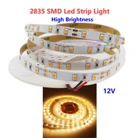 high brightness 5m 8mm pcb smd 2835 led strip light 60ledsm 2700k3200k flexible lamp tape dc12v not waterproof ip20