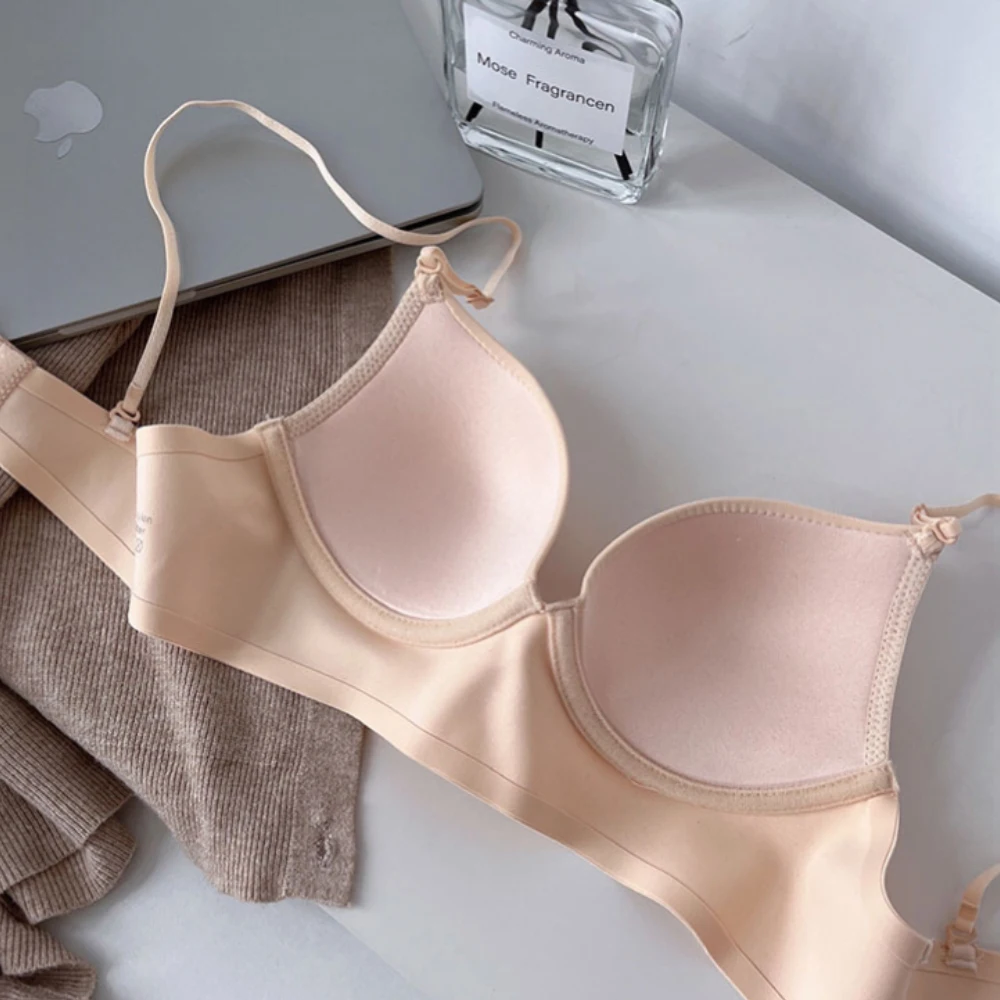 Women Invisible Bra Open Back Bralette Backless Brassiere Sexy Top Underwear Push Up Lingerie Thin Cup Halter Bras Comfort BH