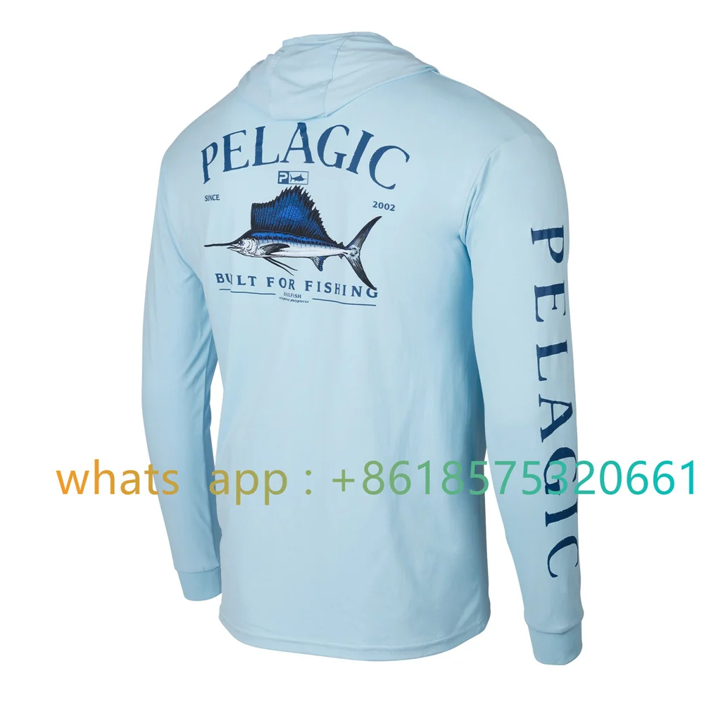 Pelagic Gear Hooded Fishing Shirt Performance Fishing Hoodie Upf50 Sunblock Shirt Outdoor Quick-dry Athletic Sweatshirt 2023