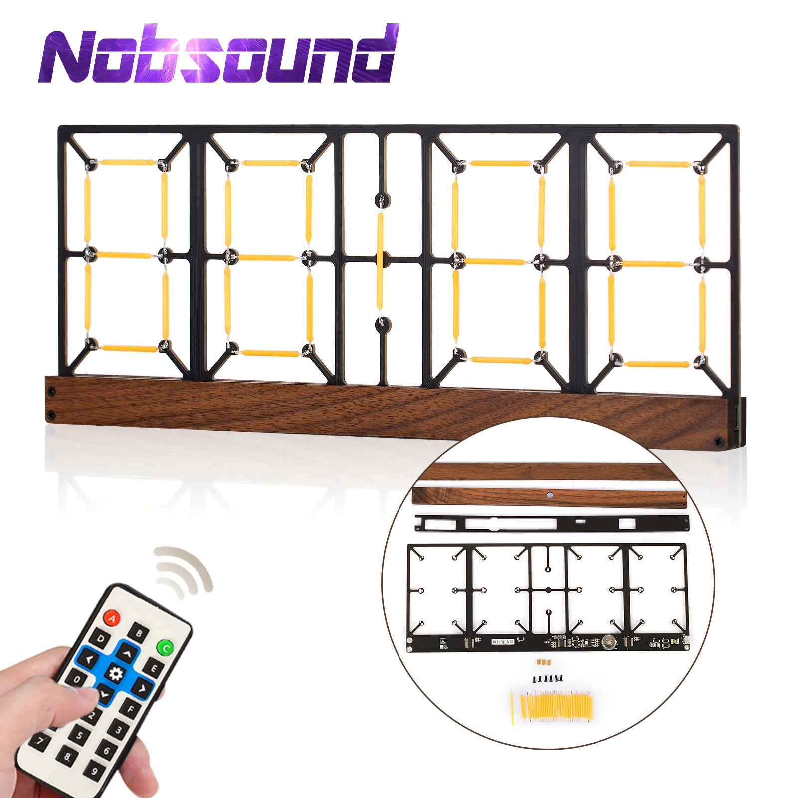 

Nobsound Vintage LED Light Bar Clock Home Décor Digital Clock w/ Remote Control USB 5V