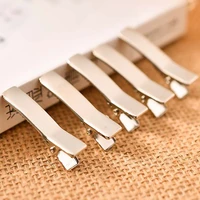 10 50pcs thickened wide version hair clips double fork clip for diy bow hairpins hair accessories handmade headwear material