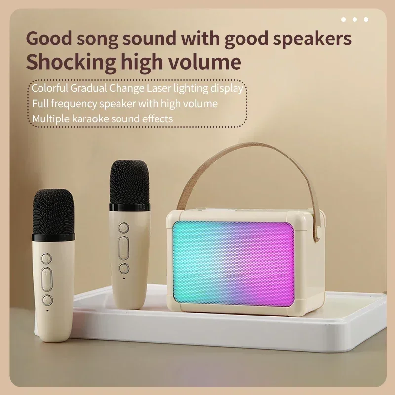 Портативная микрофонная караоке-машина для дома взрослых и детей Bluetooth PA-динамик