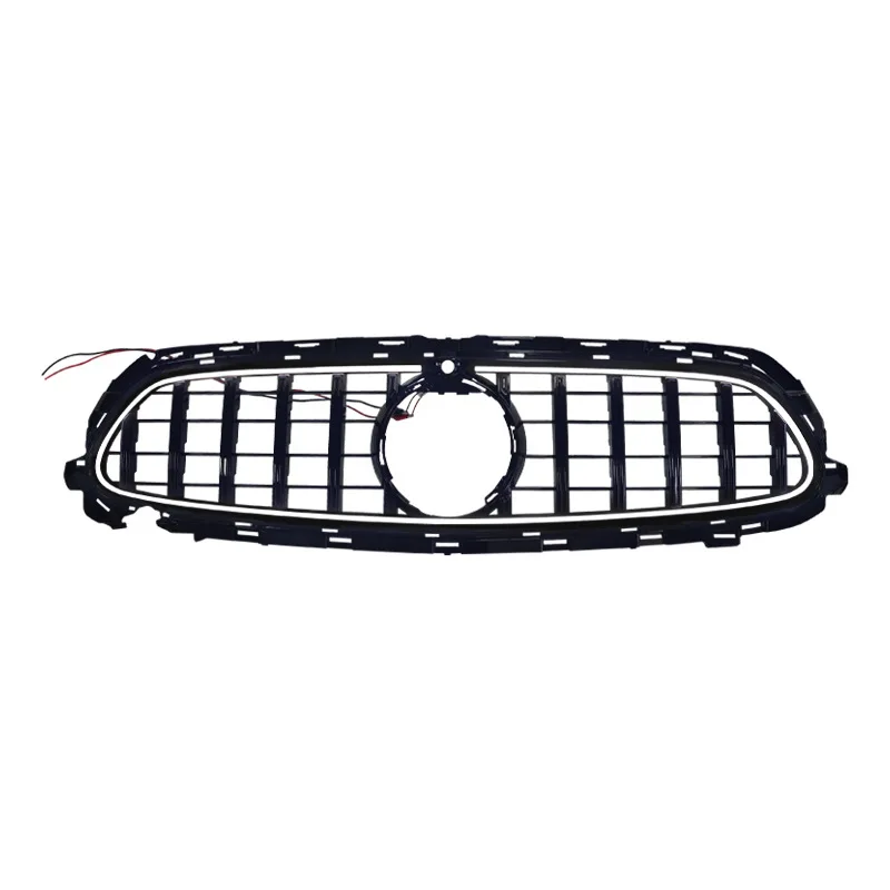 Фото Решетка переднего бампера автомобиля для Mercedes Benz E-Class W213 E200 E300 E220d 2021-2023 AMG GT Style со светодиодной подсветкой Racing Grill №2