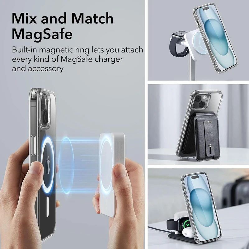 Роскошный прозрачный магнитный чехол для MagSafe для iPhone 16 Plus 16 Pro Max, чехол с сенсорными кнопками камеры, чехол для беспроводной зарядки (art.: 3920caed8ae5c) - 3920caed8ae5c