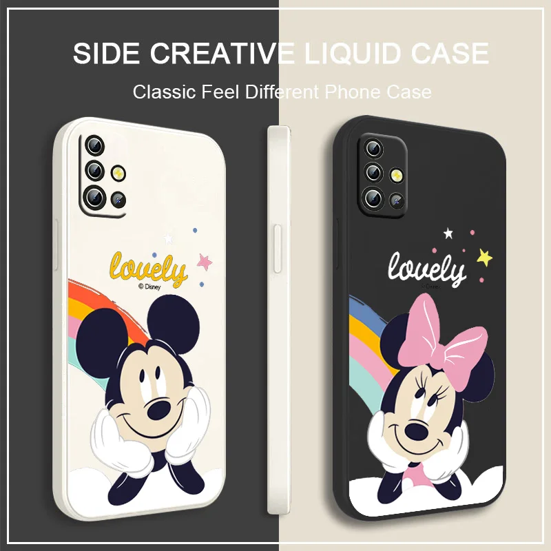 

Mickey Love Minnie Disney Phone Case For OPPO Reno 7 6 SE Z Find X5 X3 X2 Neo Lite Pro Liquid Rope Funda Cover Soft Silicone