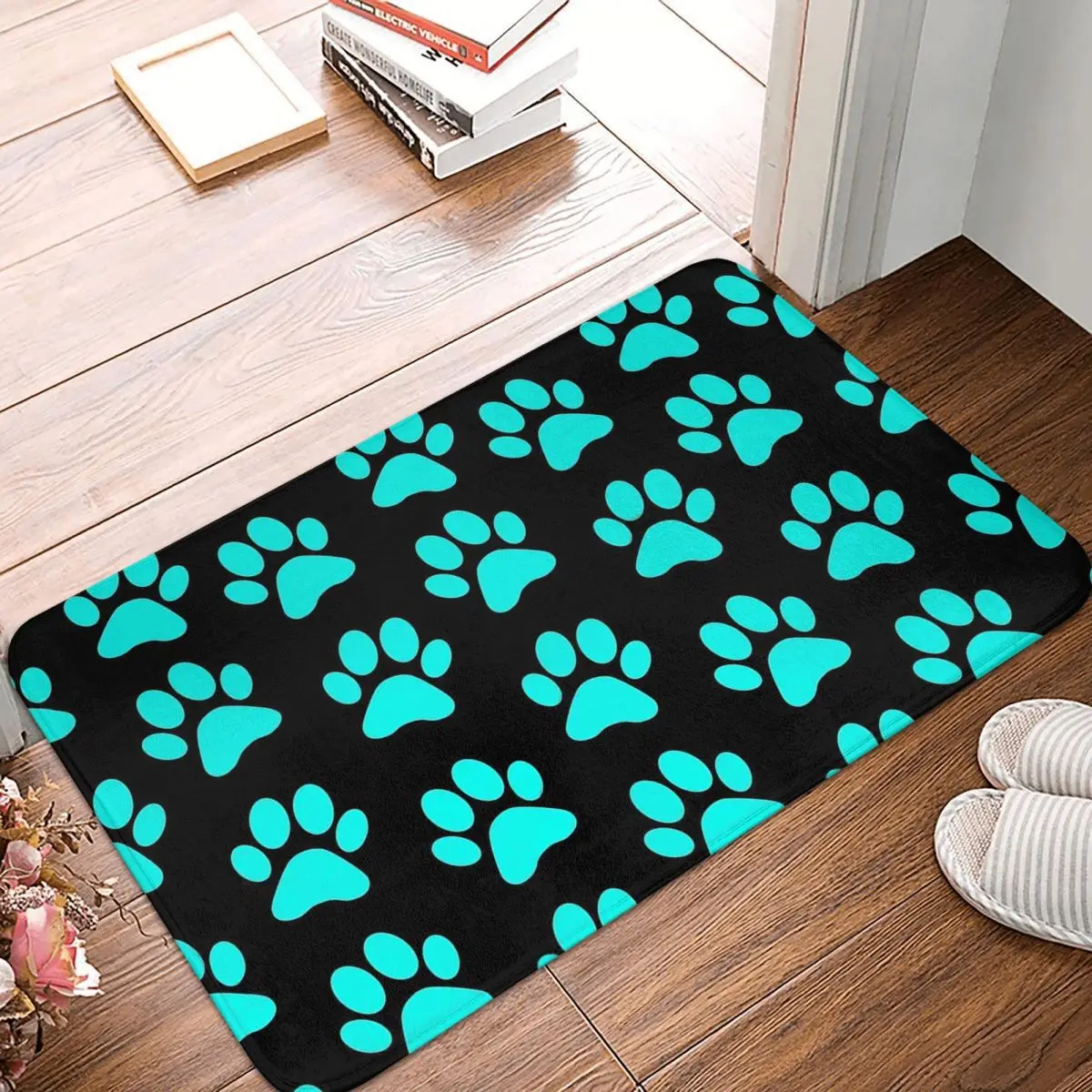 

Animal Cute Forest Ocean Non-slip Doormat Paw Print Pattern Aqua Living Room Bedroom Mat Welcome Carpet Home Modern Decor