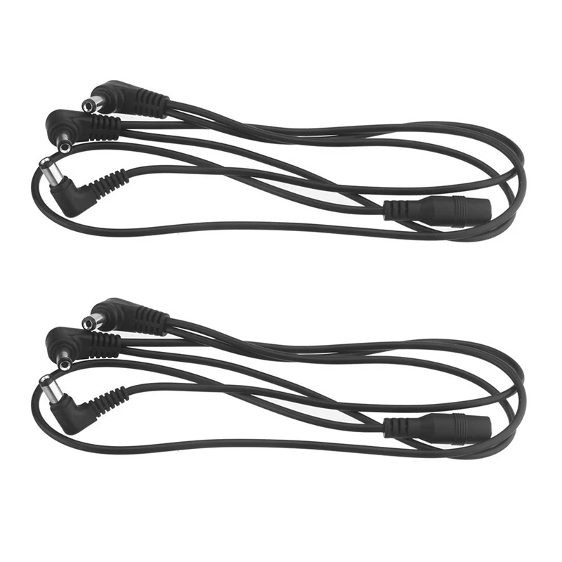 

2X Vitoos 3 Ways Electrode Daisy Chain Harness Cable Copper Wire For Guitar Effects Power Supply Adapter Splitter Black
