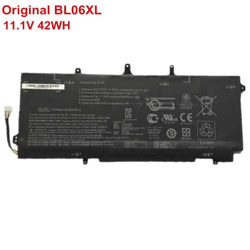 

New Genuine Original Laptop Battery BL06XL For HP EliteBook Folio 1040 G1 G2 HSTNN-DB5D HSTNN-IB5D 722297-001 722236-171 42WH