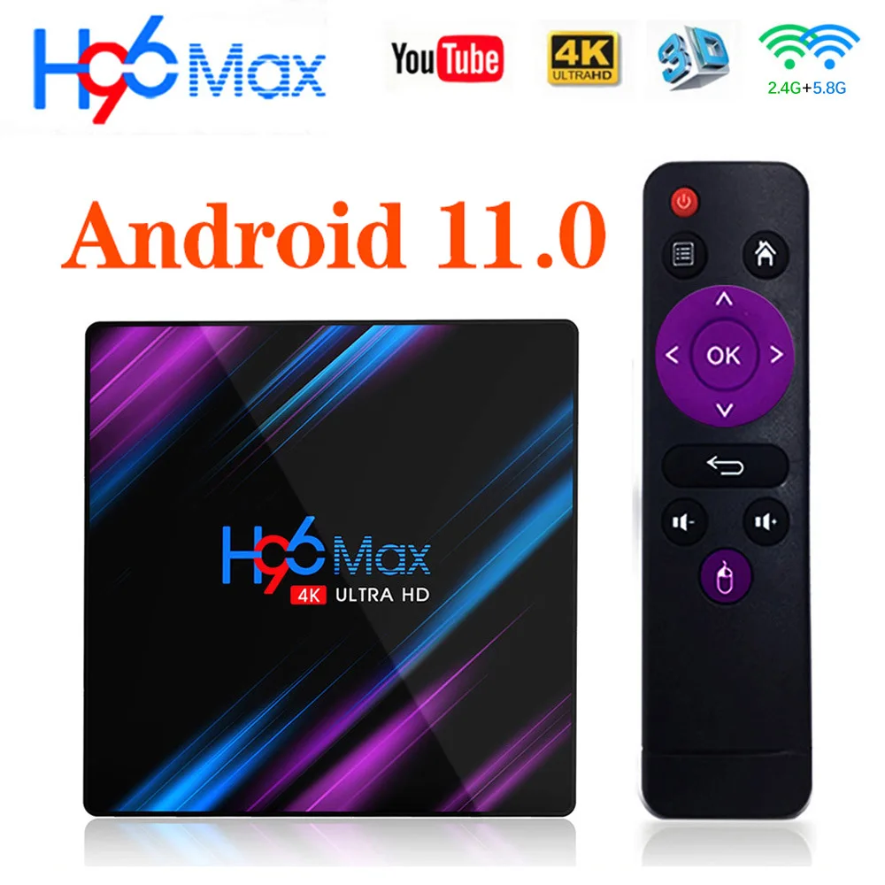 

ТВ-приставка H96max rk3318 Android 10,0 4 ГБ/64 Гб 4K HD сетевой плеер tvbox