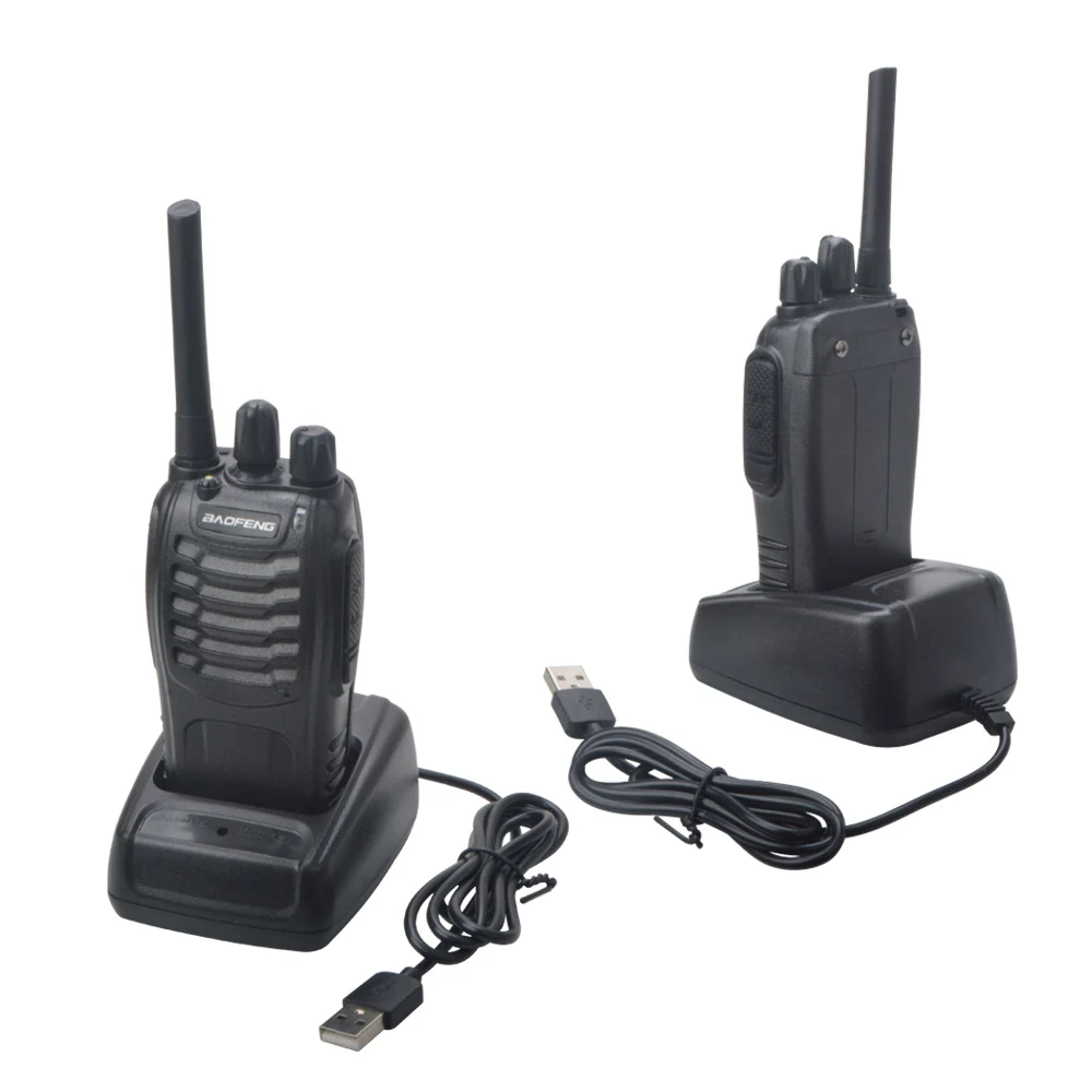 2Pack Walkie Talkie Baofeng BF-88E PMR 16Channels 446.00625-446.19375MHz License Free Radio with USB Charger and Earpiece