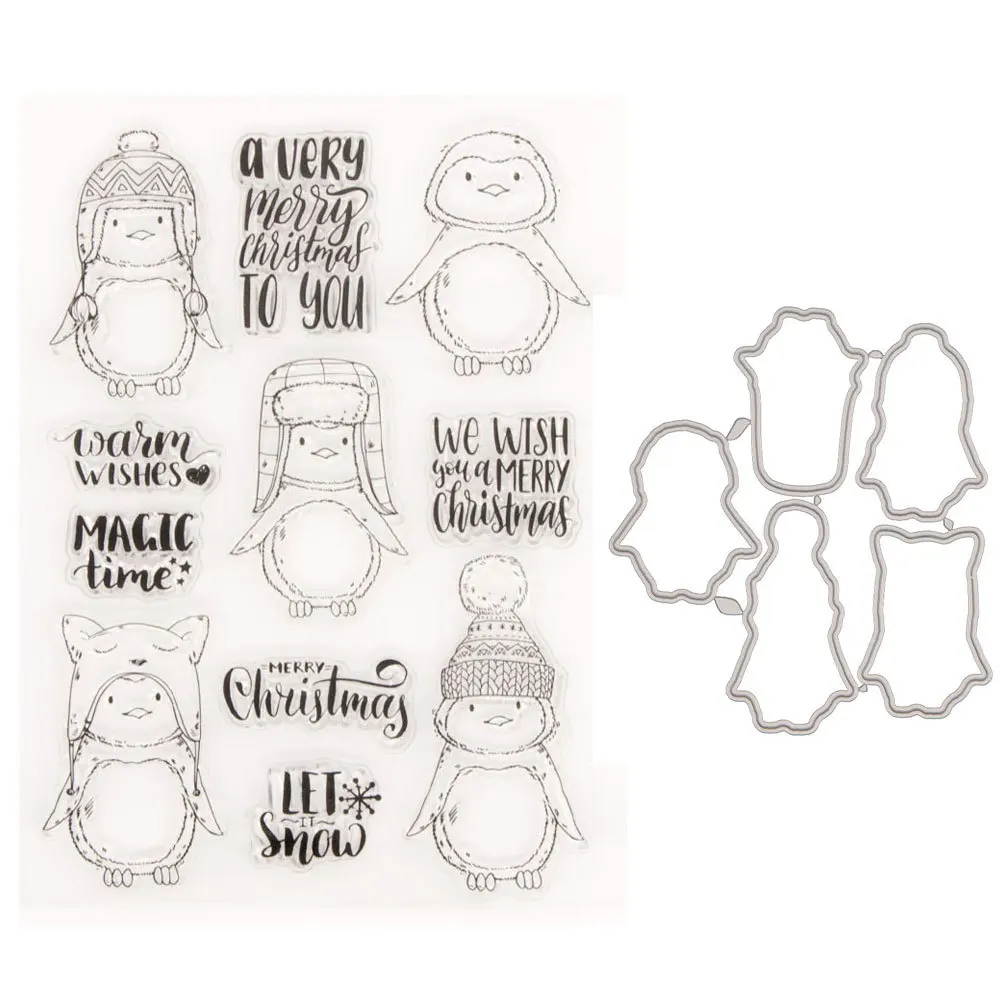 

Christmas Clear Stamp and Die Winter Silicone Rubber Cutting Stamps for Scrapbooking DIY Journalling Supplies