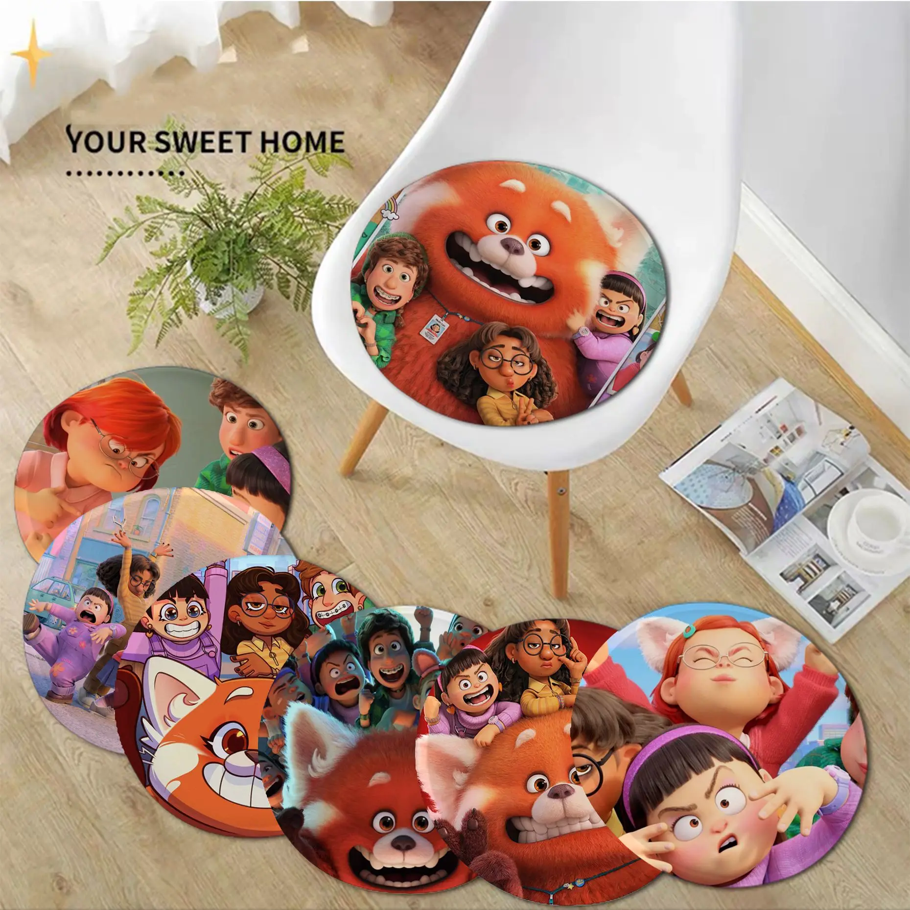

Disney Turning Red Square Dining Chair Cushion Circular Decoration Seat For Office Desk Sofa Cushion