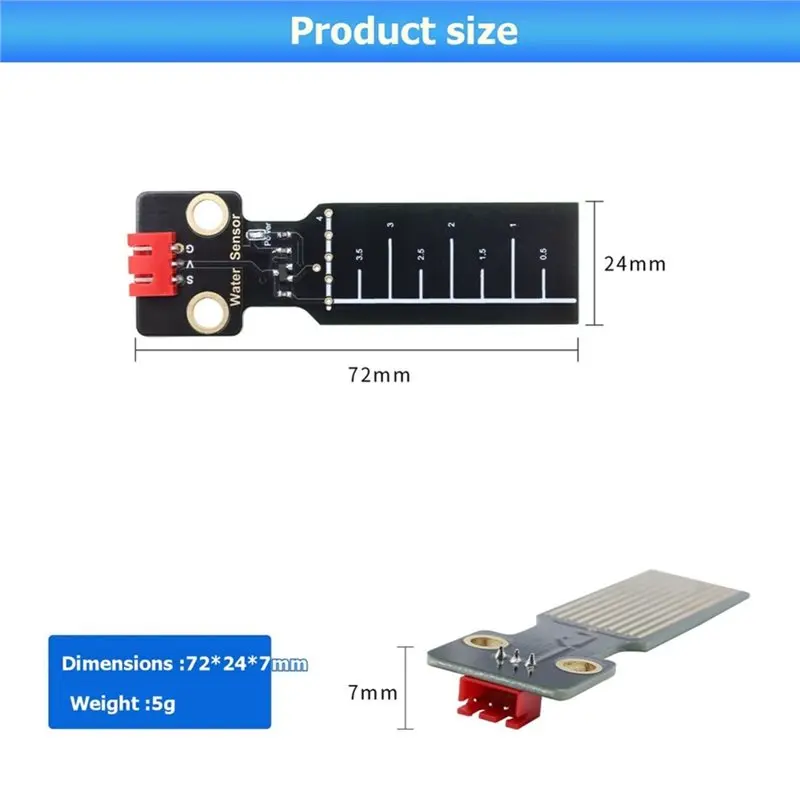 Датчик уровня воды, совместимый с Arduino, 3.3V-5V DC, для определения уровня дождевой воды и измерения глубинывысоты поверхности жидкости (art.: 3920dbb16f0ba) - 3920dbb16f0ba
