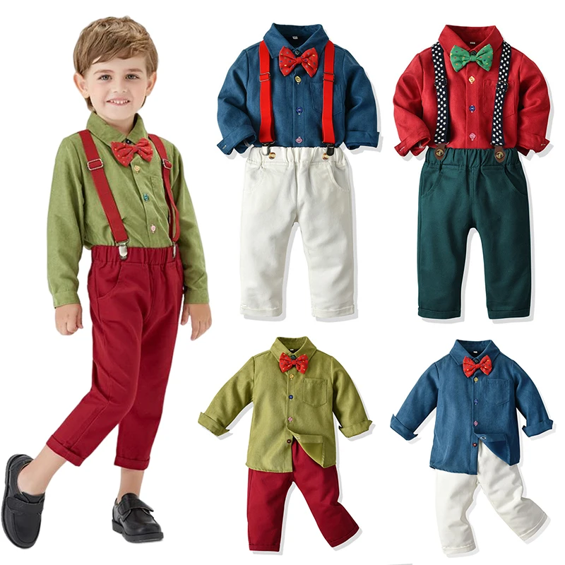 Рождественский официальный комплект одежды для новорожденных мальчиков